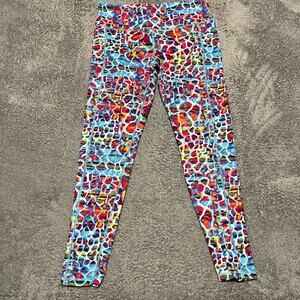 Constantly Varied Gear Leggings Womens Large Rainbow Leopard CVG Pockets
